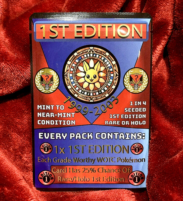 1st Edition Pack — Premium (Guaranteed 1st Edition Card) — sealed vintage WOTC Pokémon mystery pack, NM–Mint