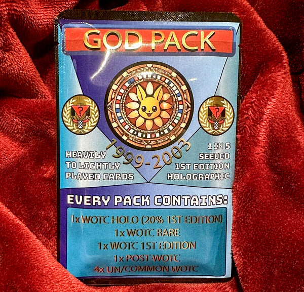 God Pack — Classic (8 Vintage WOTC Cards, Guaranteed Holo Rare) — sealed vintage WOTC Pokémon mystery pack, played condition
