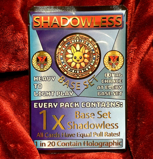 Shadowless Pack — Classic (Guaranteed Shadowless Base Set Card) — sealed vintage WOTC Pokémon mystery pack, played condition