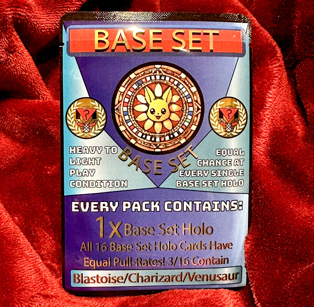 Base Set Holo Pack — Classic (Guaranteed 1999 Holo Rare) — sealed vintage WOTC Pokémon mystery pack, played condition