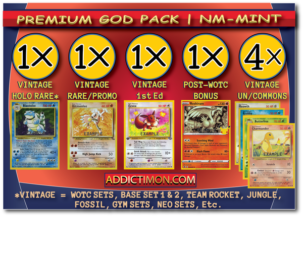 God Box — 10 God Packs (At Least 2 × 1st Edition Holos Guaranteed) — sealed vintage WOTC Pokémon mystery pack, NM–Mint